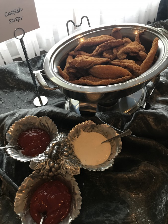 Our local favorite, Catfish Strips with 3 sauces